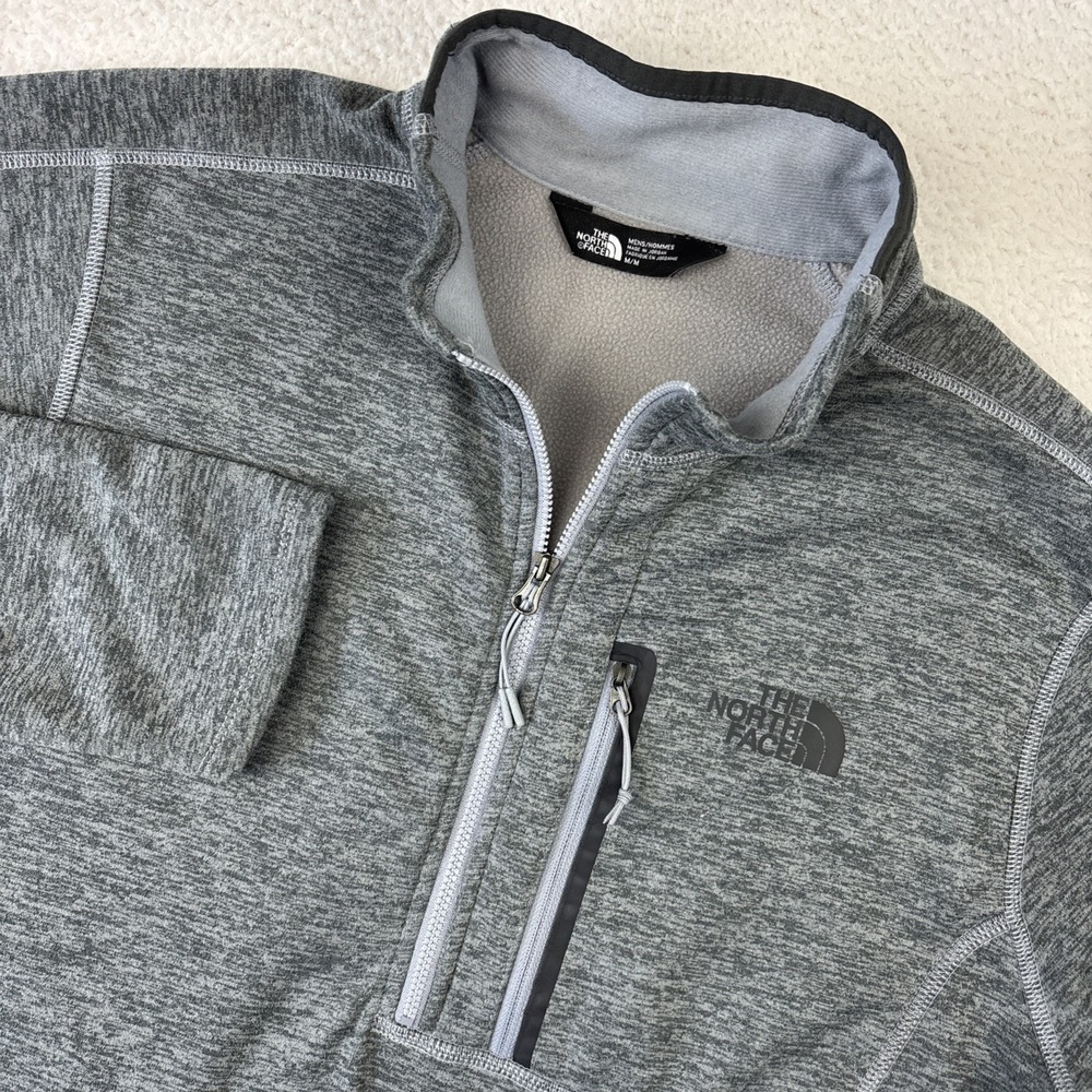 THE NORTH FACE Canyonlands 1/2 Zip Fleece Jacket Mens Large Gray Fleece Stretch